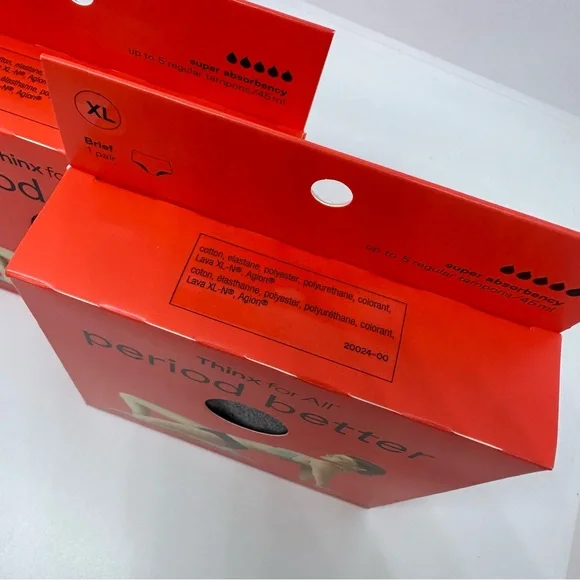 Thinx for All Gray Set of 2 Super Absorbency Brief Period Underwear - Picture 3 of 9